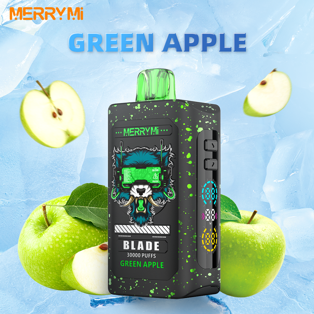 direct-commercial-supply-merrymi-blade-30k-sour-apple.jpg Direct B2B purchase for MerryMi Blade 30000 Puffs Sour Apple 10-pack commercial cartons